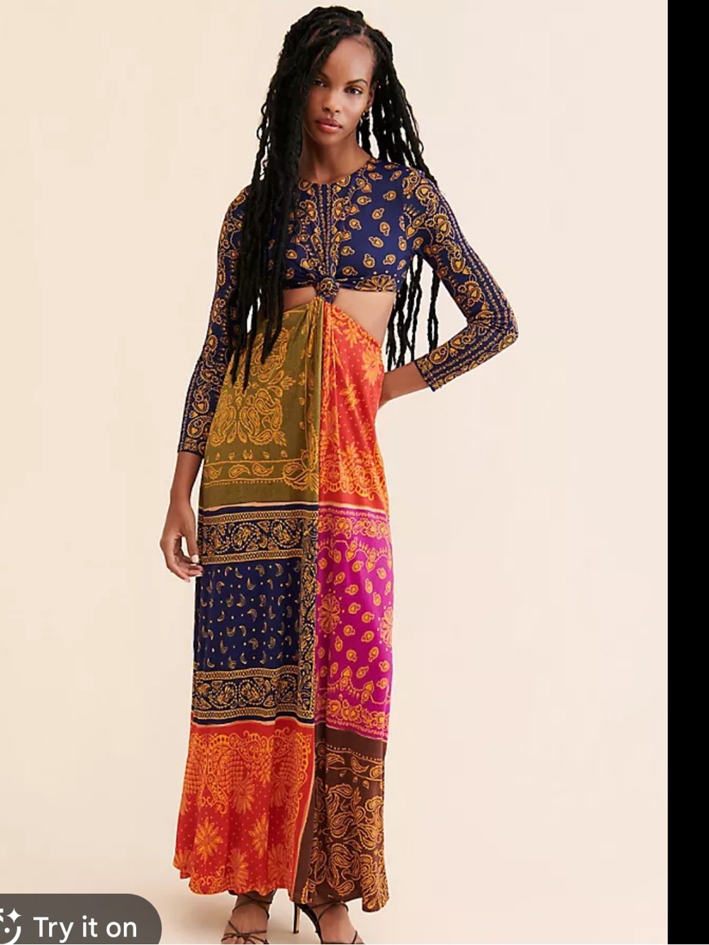 Farm rio multicolor bandana cut out maxi